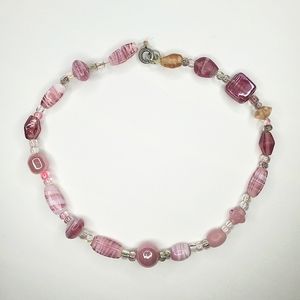 Pink & White Beaded Necklace